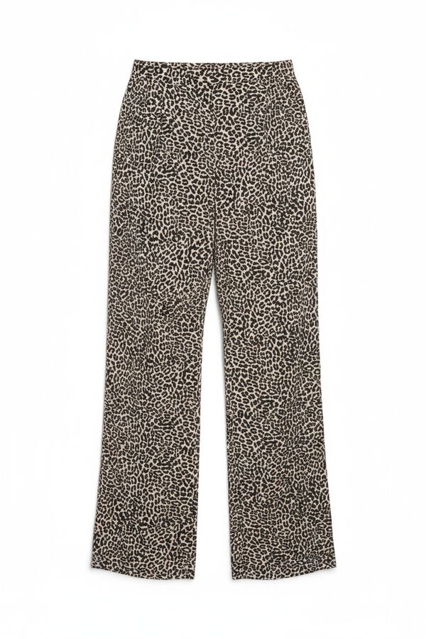 Women'secret Fluid animal print trousers white