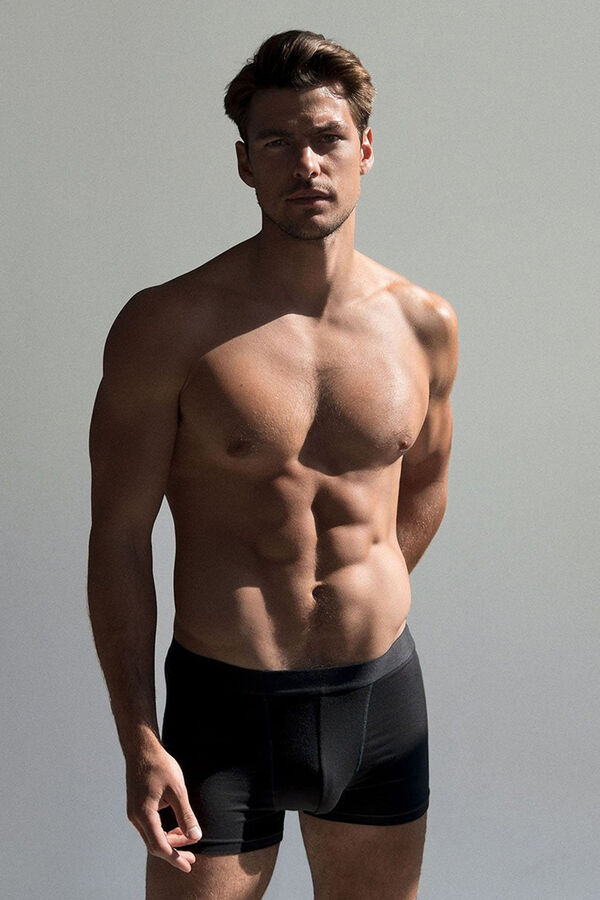 Bread & Boxers Pack de 2 b&oacute;xers modal el&aacute;stico eco negros negro