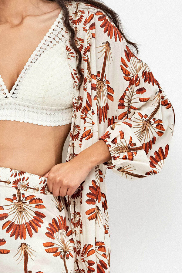 Gisela Kimono estampado palmeras blanco