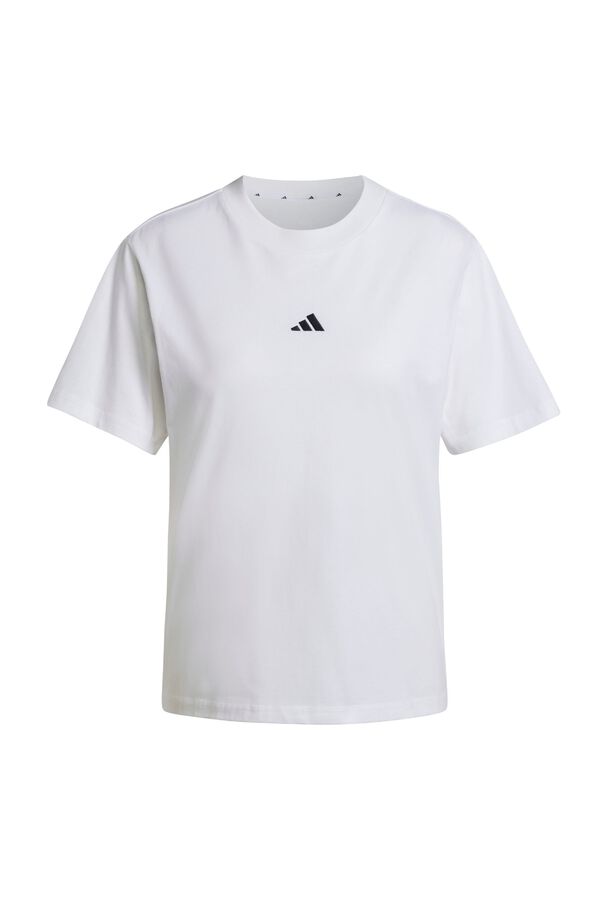 Adidas Camiseta algod&oacute;n logotipo peque&ntilde;o blanco