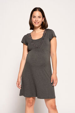 Womensecret Short-sleeved nursing nightgown gris