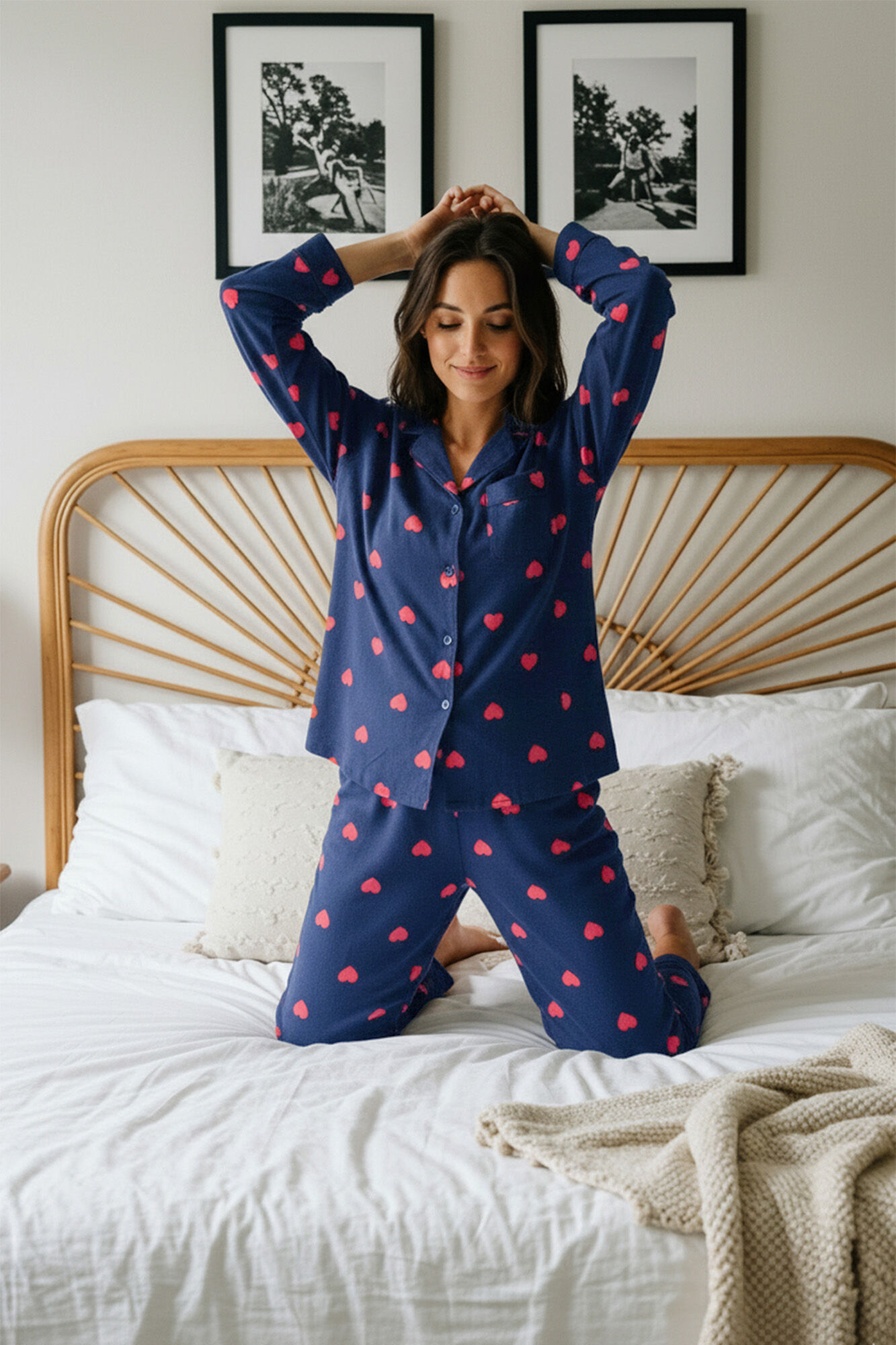 Trendyol Pijama con estampado de corazones
