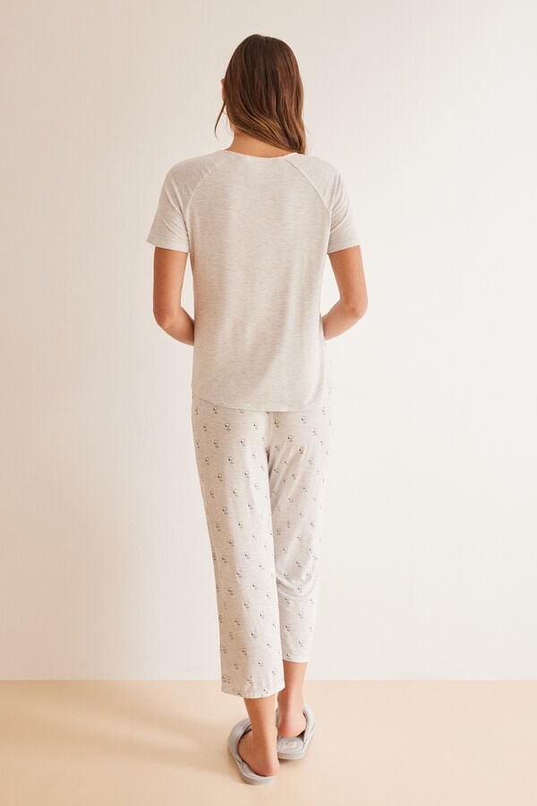 Womensecret Super soft grey Snoopy capri pyjamas Siva