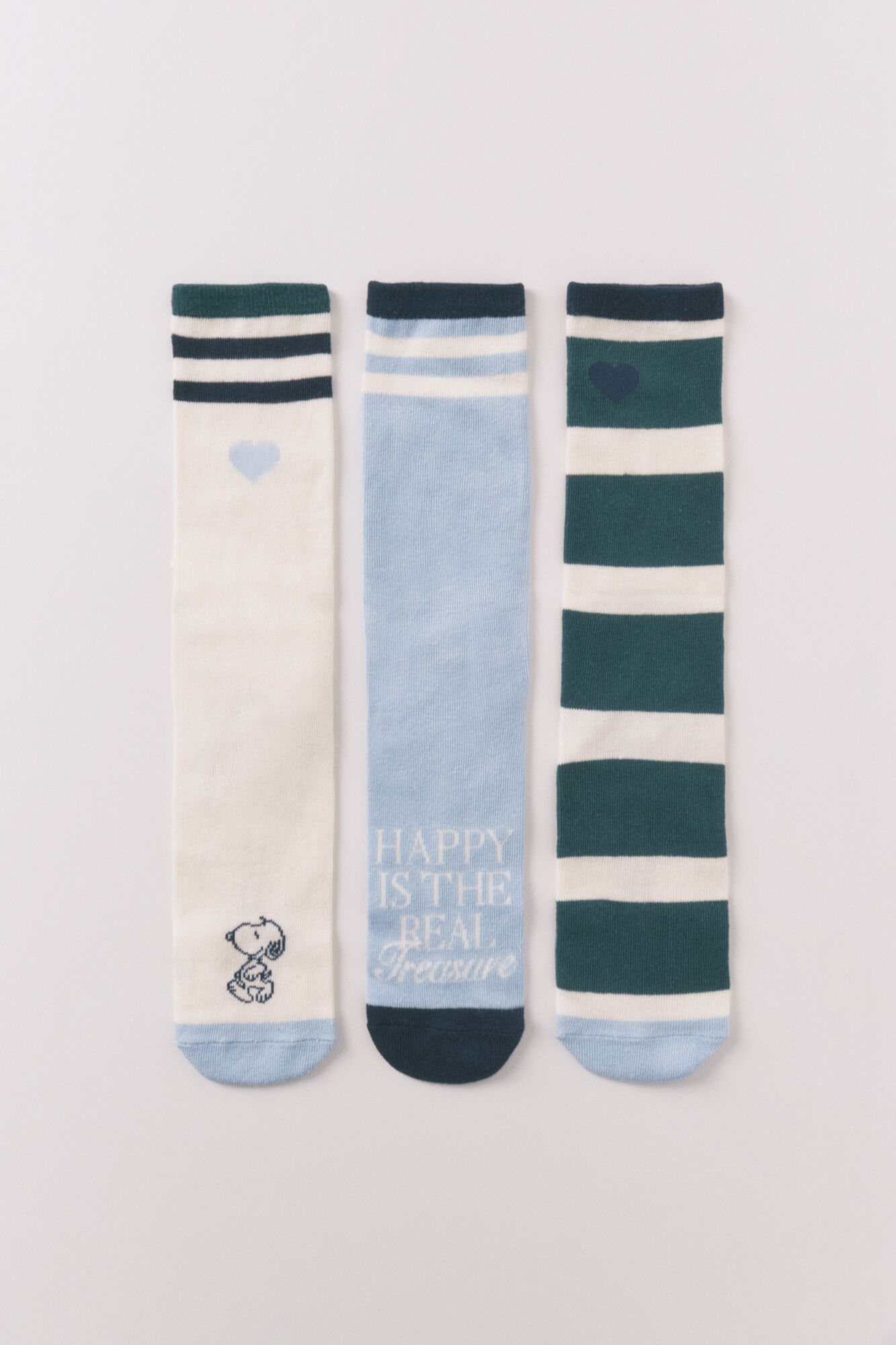 Women'secret 3-pack plain long Snoopy print socks
