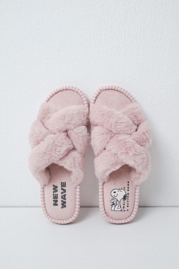 Women'secret Pink plush Snoopy slippers pink