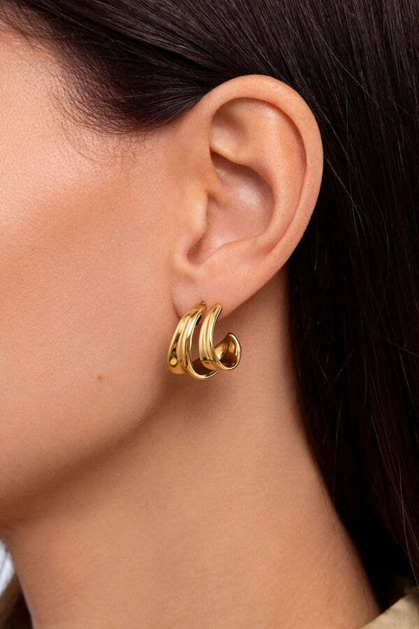 Womensecret Aire gold-plated steel hoop earrings Žuta