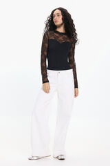 Pieces Body de encaje negro