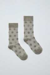 Women'secret Green polka-dots textured long socks green