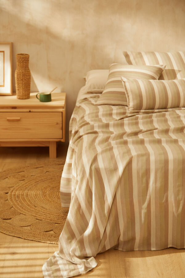 Calma House Green striped cotton bedspread Luxor 240x260 green