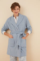 Womensecret Super soft fabric blue robe blue