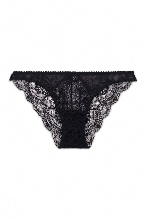 Women'secret Braga cl&aacute;sica encaje y tul negro negro