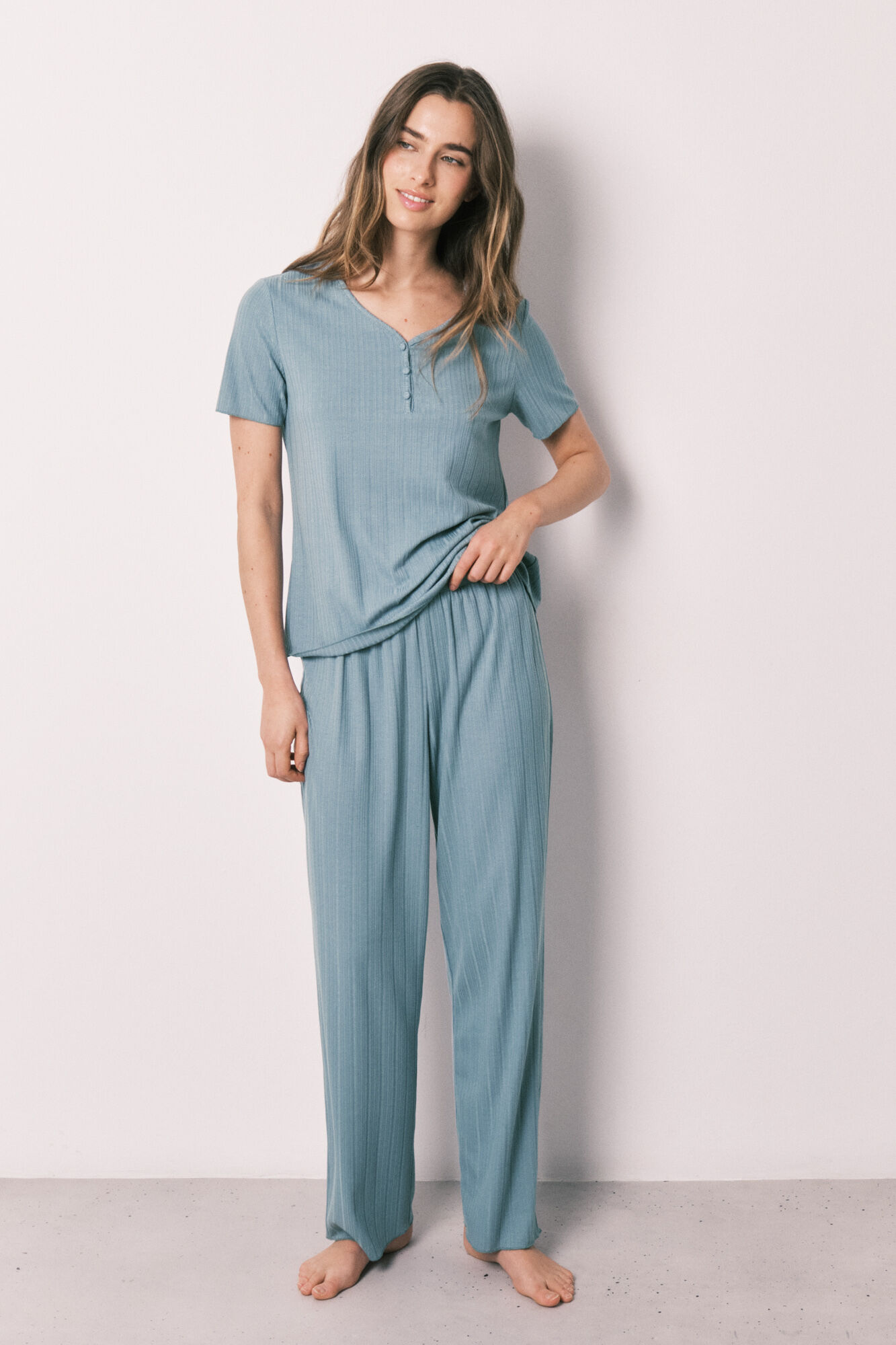 Women'secret Green pointelle short sleeve pyjamas