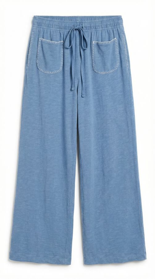 Women'secret Pantalon capri 100% coton bleu bleu
