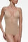 Womensecret Ivette Bridal nude backless bodysuit cup B with plunging neckline brown
