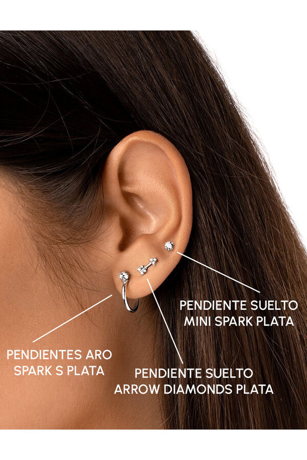 Womensecret Silver Mini Spark Single Earring szürke