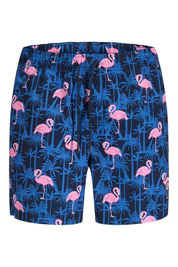 Jack & Jones Ba&ntilde;ador estampado contraste azul