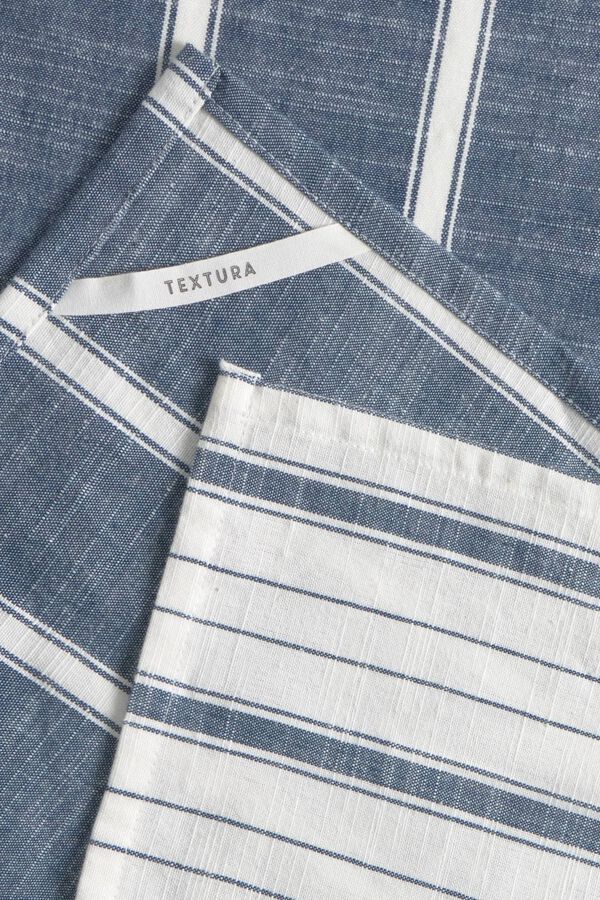 Textura Striped cotton dishcloth set blue