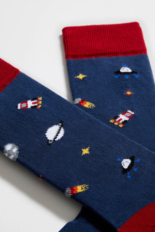 Besocks Calcetines altos de algod&oacute;n org&aacute;nico color azul marino azul