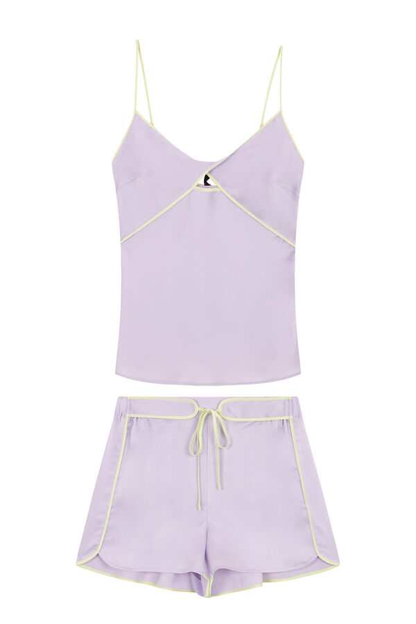 Womensecret Lilac pyjamas with straps and shorts  pink