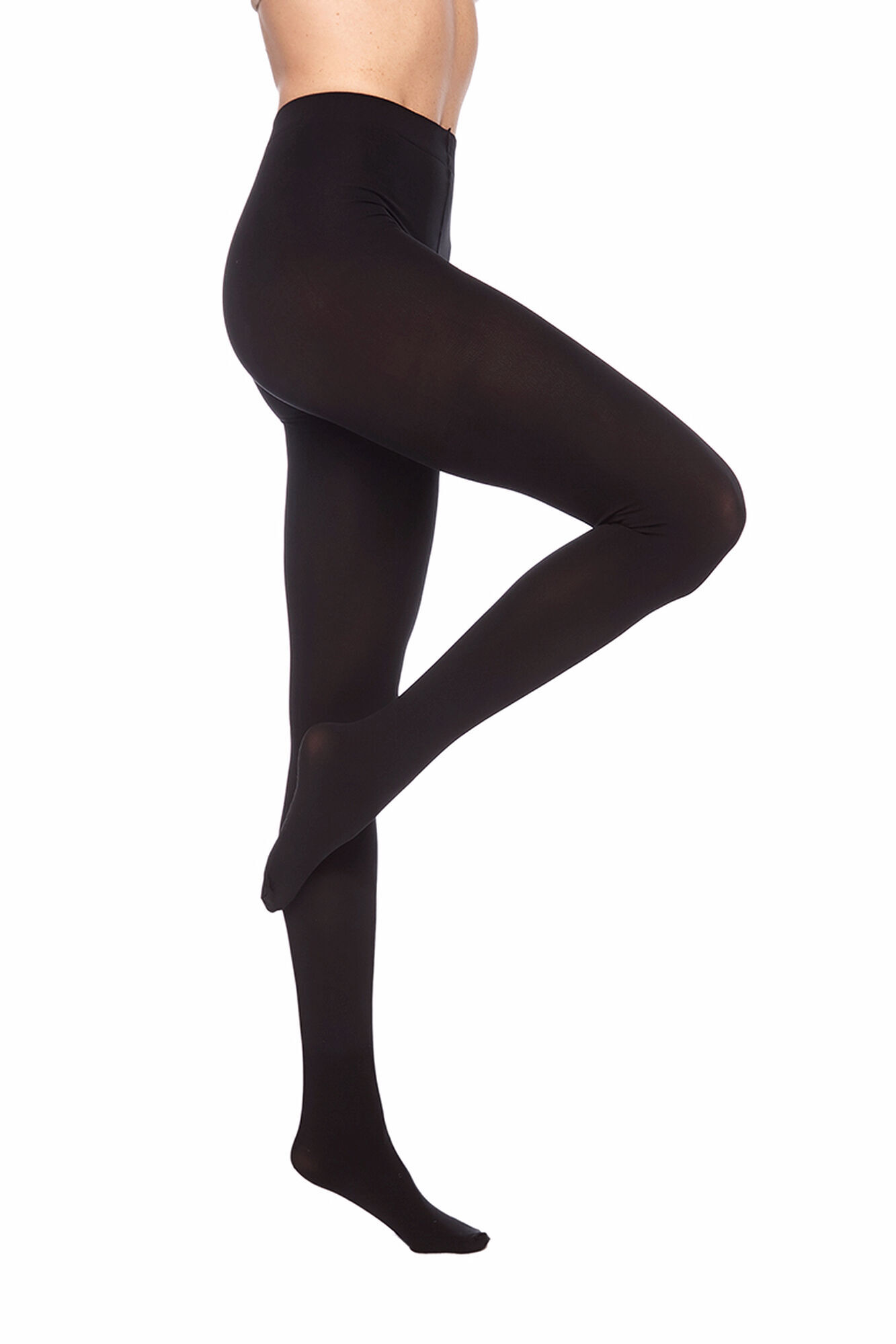 LEELA LAB Super Opaque 120 Denier Curvy Plus Size Panty voor Dames - Made in Italy (Black, 5