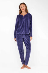 Gisela Conjunto de pijama de polar elástica azul