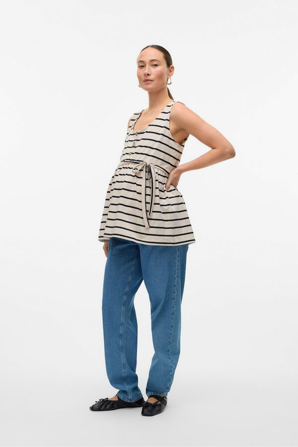 Mamalicious Wide strap maternity breastfeeding top brown