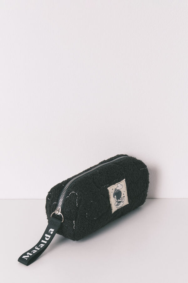 Women'secret Black sherpa small vanity case MAFALDA black