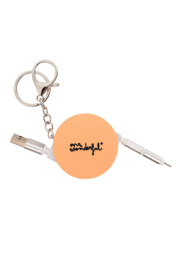 Womensecret Key ring with phone charging cable - Get ready, world! imprimé