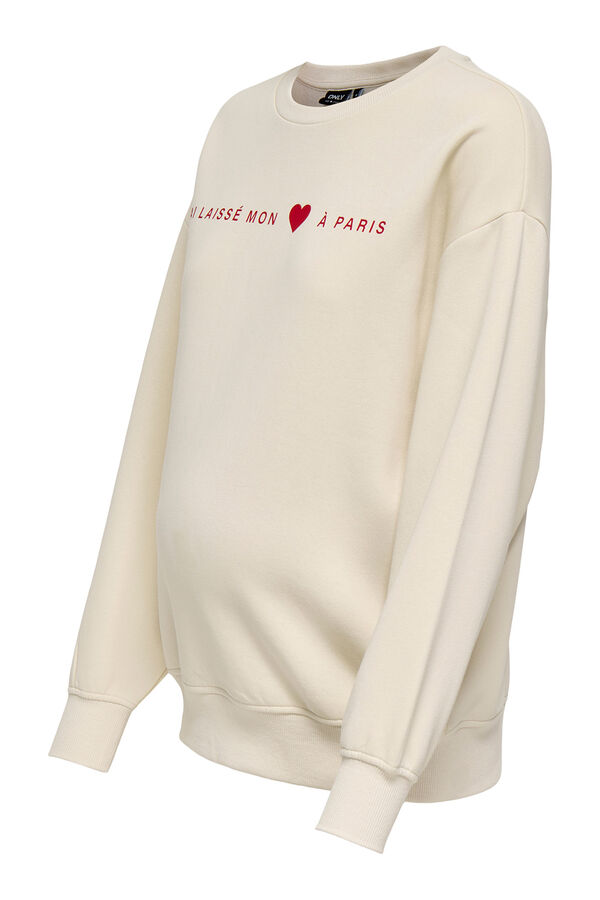 Only Maternity Sudadera texto frontal maternity beige