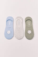 Women'secret Mr. Men print 3-pack no-show socks printed