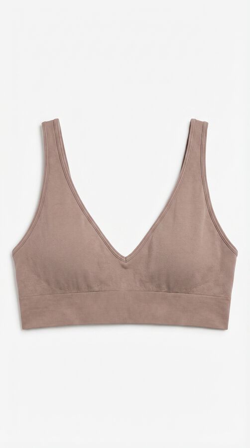 Women'secret Braon trouglasti top bez &scaron;avova NATURAL Braon