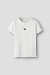 Name it Ribbed short sleeve girl's T-shirt white