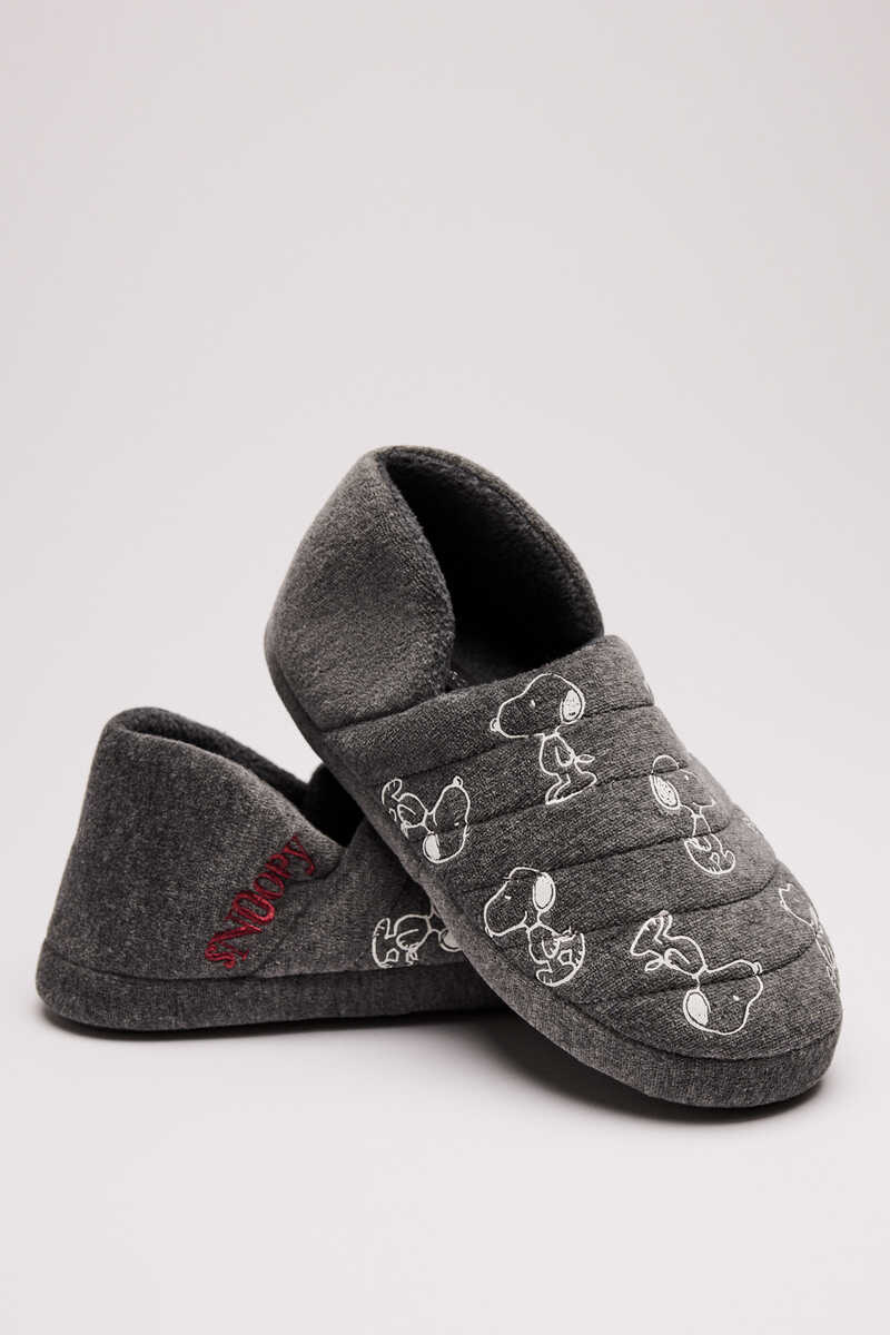 Womensecret Snoopy quilted bootie slippers grey