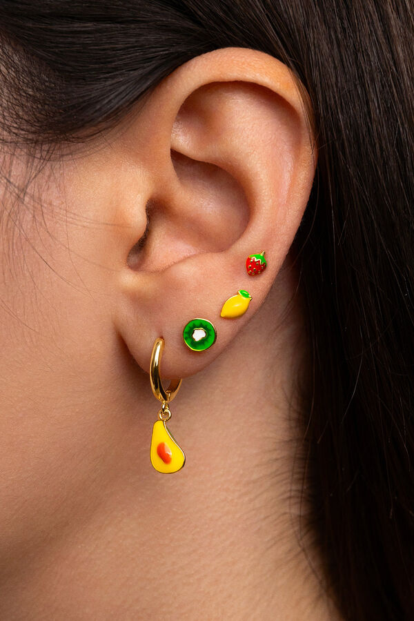 Womensecret Single Avocado gold-plated silver avocado hoop earring estampado