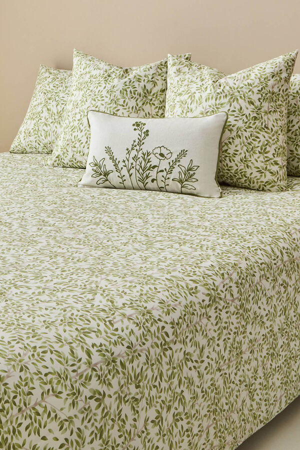 Textura Bettbezug Baumwolle Bl&auml;tter Gr&uuml;n