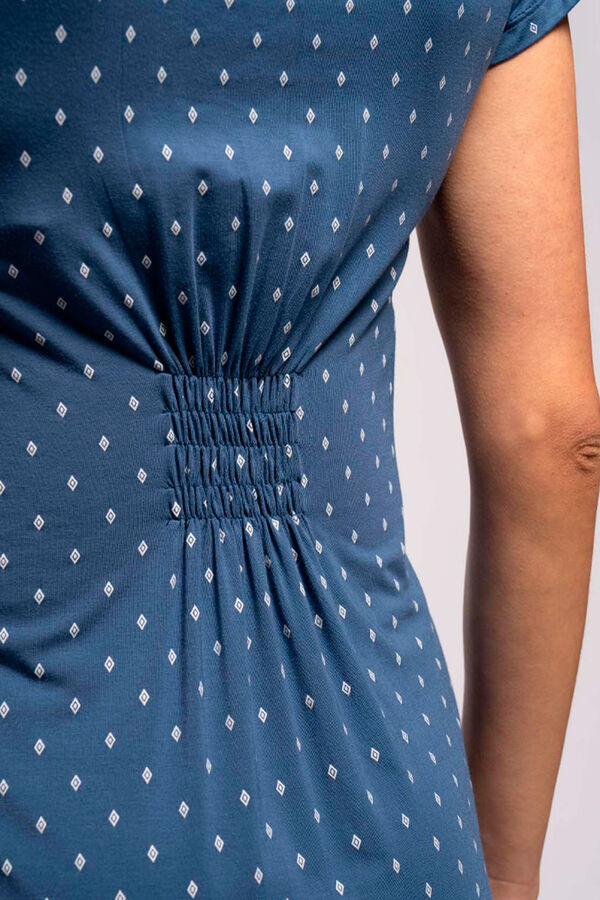 Womensecret Tie style print nursing short-sleeved nightgown blue