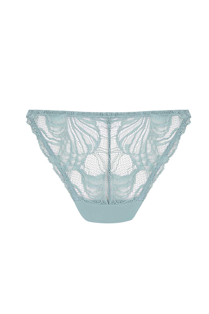 Womensecret Green microfibre and lace tanga with straps green