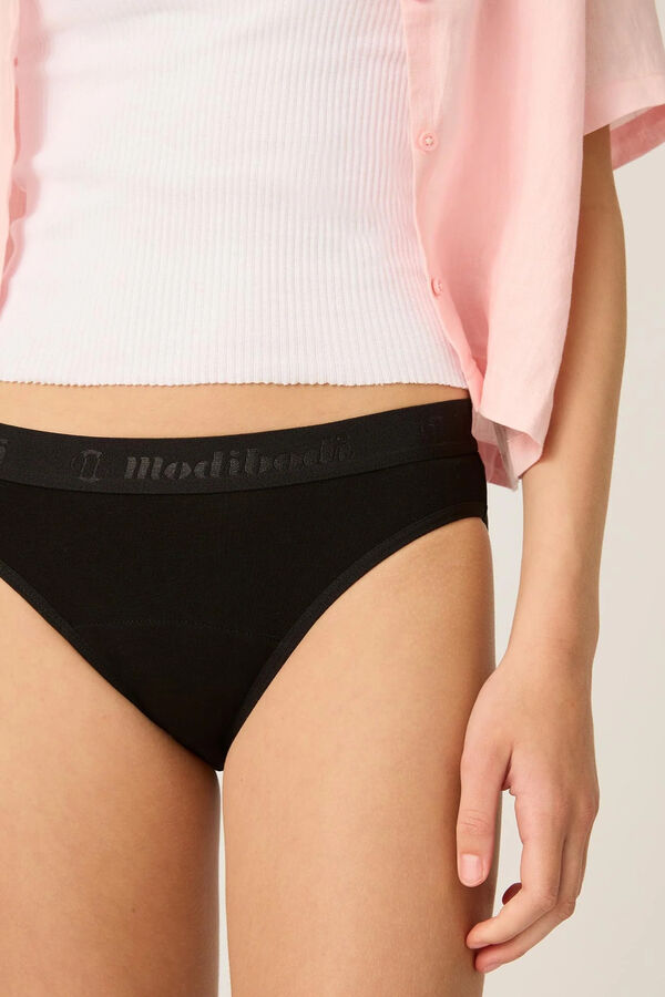 Modibodi Black bamboo classic boyshort moderate to heavy period panty black