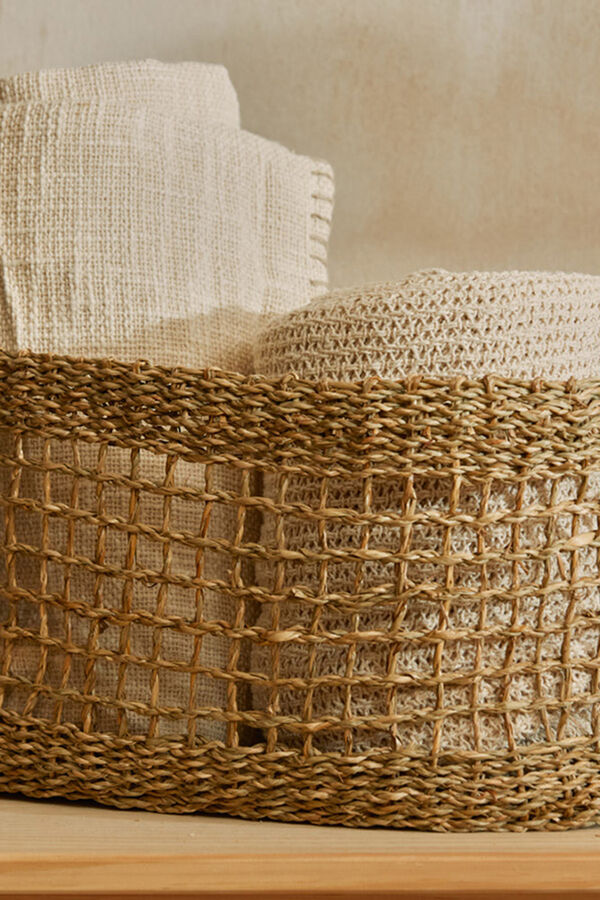 Calma House Handgefertigter Seegraskorb aus Hanoi Nude