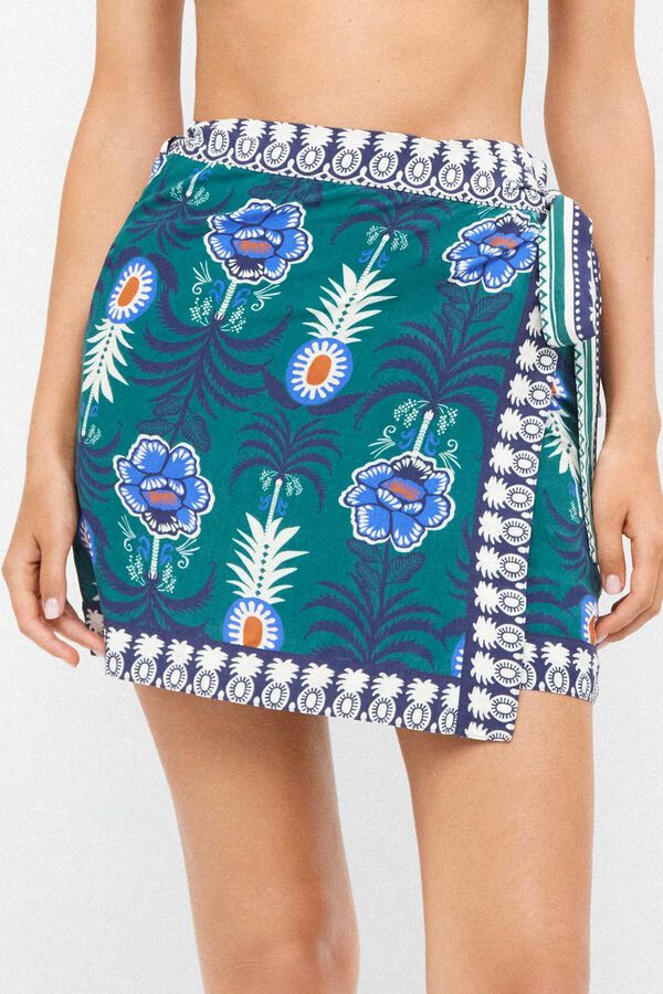 Gisela Pineapple print short skirt white