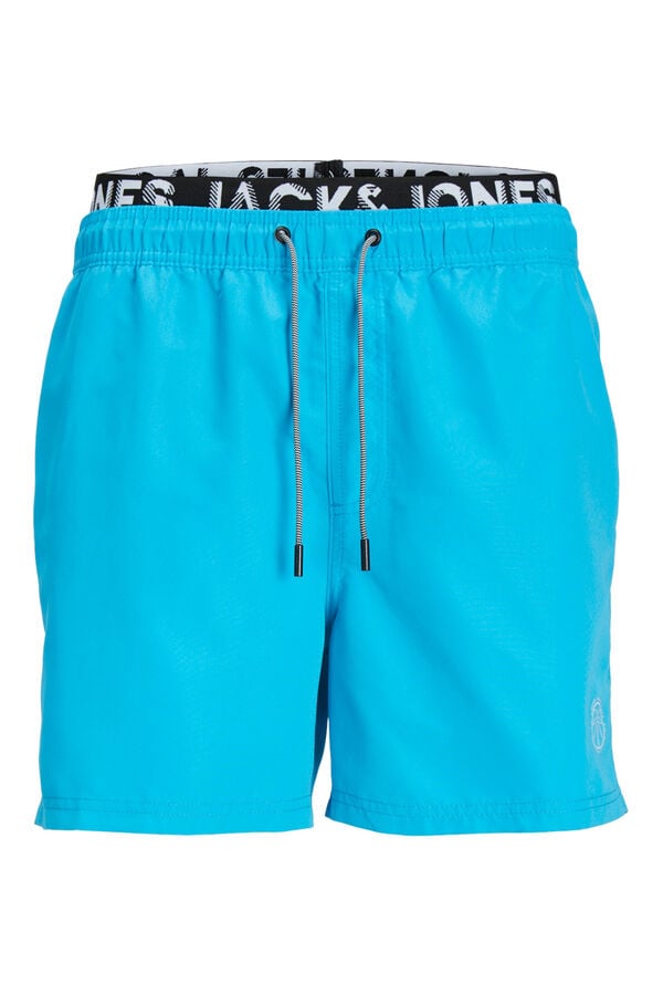 Womensecret Men's short swim shorts with elastic trim  Plava