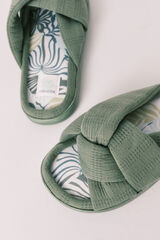 Women'secret Green knot slippers printed