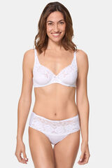 Playtex Braga midi de encaje y microfibra blanco