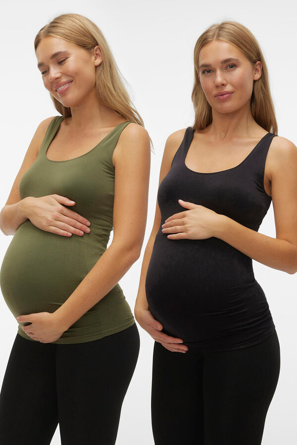 Mamalicious Pack 2 tank tops deportivos maternity verde