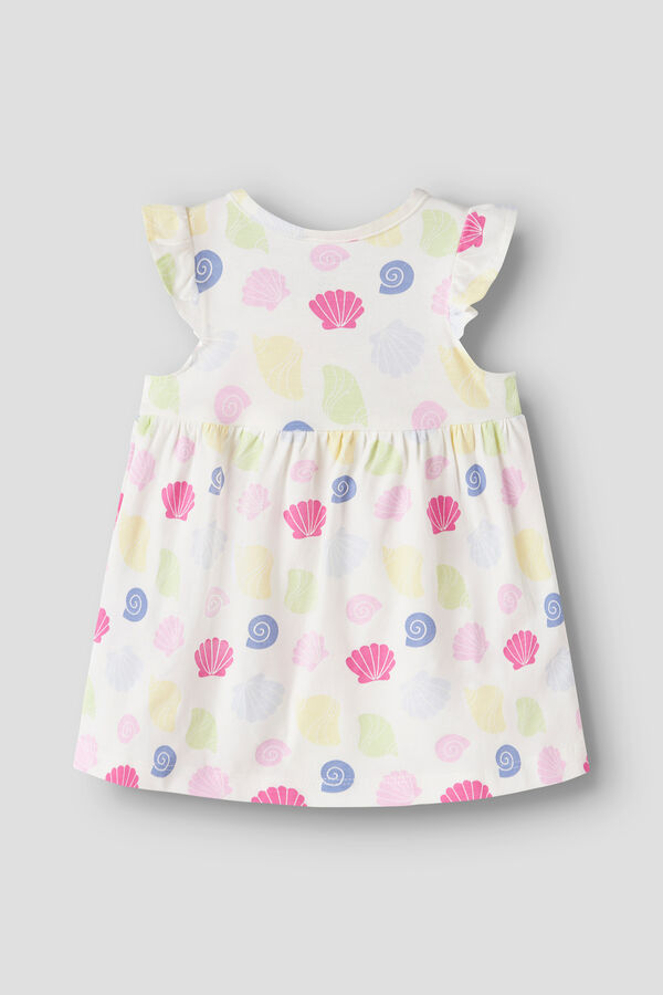 Name it Shell print baby dress white