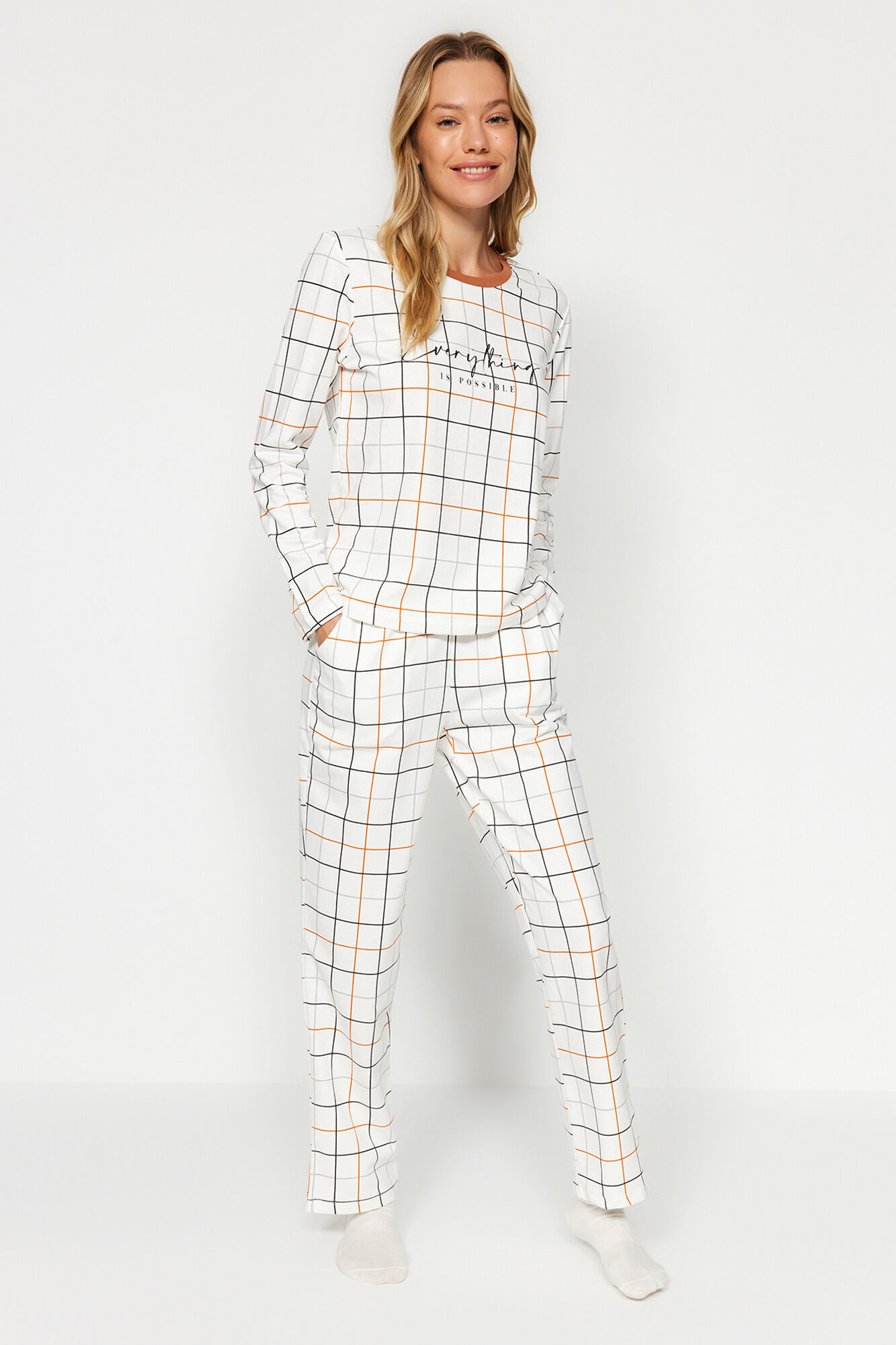 Trendyol Conjunto de pijama de cuadros 