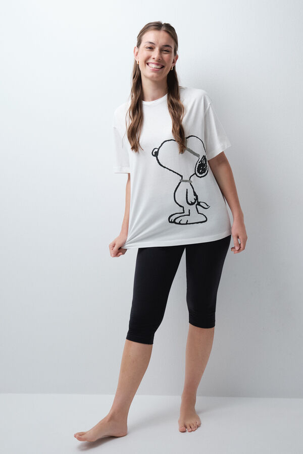 Women'secret Snoopy cotton legging pyjamas beige