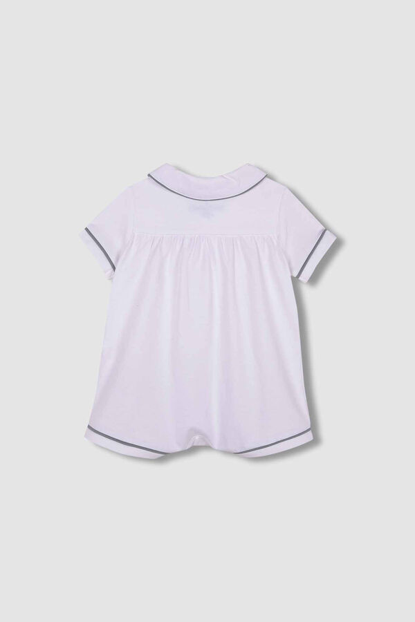 Womensecret Short pyjamas with baby collar and white contrasts white