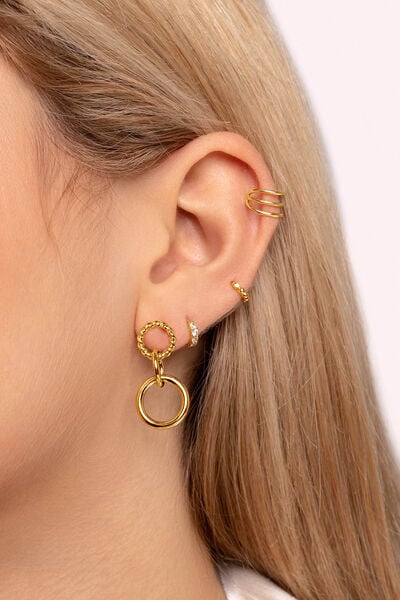 Womensecret Circles Twist gold-plated earrings imprimé