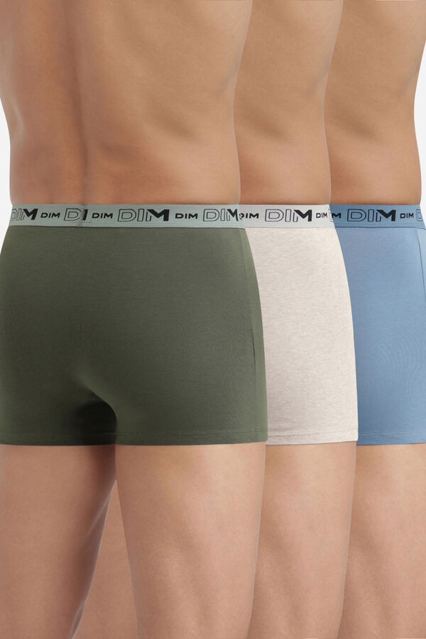 DIM Pack de 3 boxers algod&oacute;n el&aacute;stico org&aacute;nico multicolor